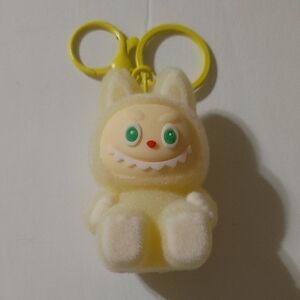 Labubu Yellow Smiling Monster Bunny Keychain Plush